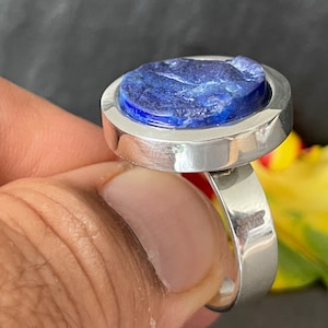 Beautiful  Lapislazuli Ring handmade in silver 925 sterling