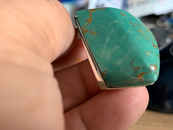 Real turquoise pendant in silver (925) sterling