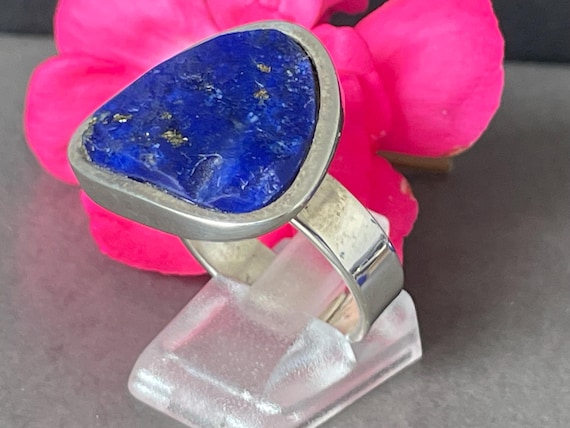 Beautiful  Lapislazuli Ring handmade in silver 925 sterling