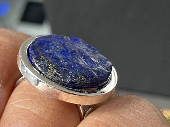 Beautiful  Lapislazuli Ring handmade in silver 925 sterling