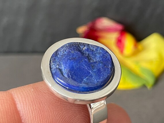 Beautiful  Lapislazuli Ring handmade in silver 925 sterling