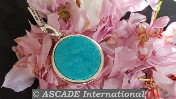 Genuine Turquoise Pendant in Silver ( 925 ) Sterling