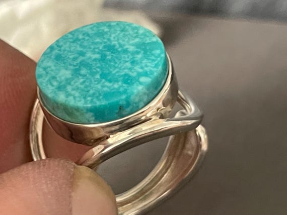 Genuine turquoise ring silver (925) sterling
