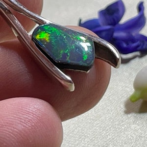 Boulder Opal (Australia) Pendant in Sterling Silver (925)