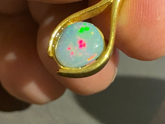 Boulder Opal (Australia) Pendant in Sterling Silver (925)