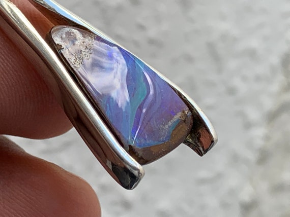Boulder Opal (Australia) Pendant in Sterling Silver (925)