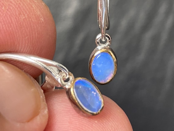 Boulder Opal (Australia) pendant with silver and gold-plated edge