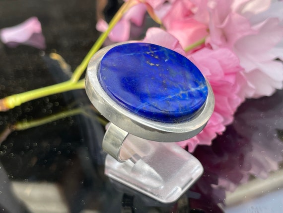 Beautiful  Lapislazuli Ring handmade in silver 925 sterling