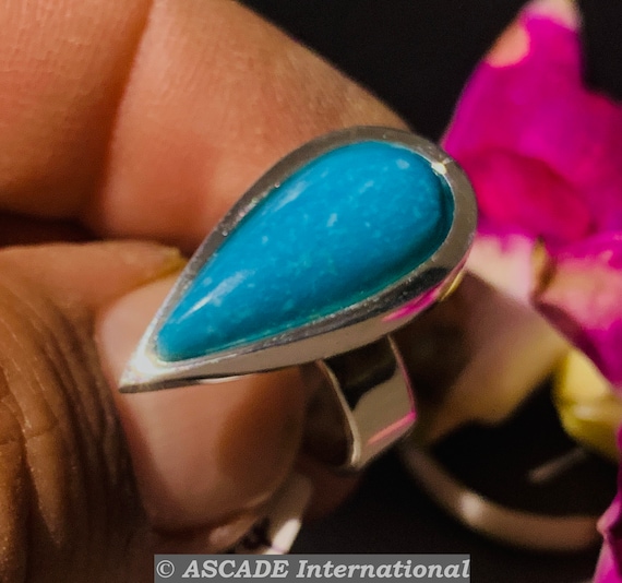 Real turquoise Ring silver (925) sterling