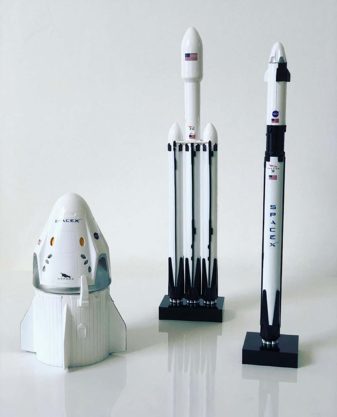 Spacex Falcon Heavy Aluminum Rocket Model Etsy Australia