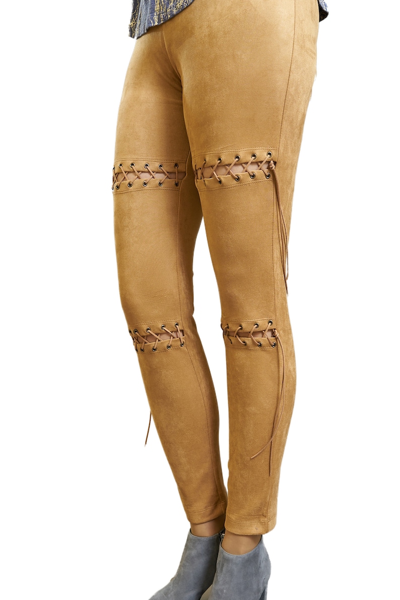 Steampunk Women’s Pants, Leggings & Bloomers     Lace-Up Suede Pants $18.99 AT vintagedancer.com