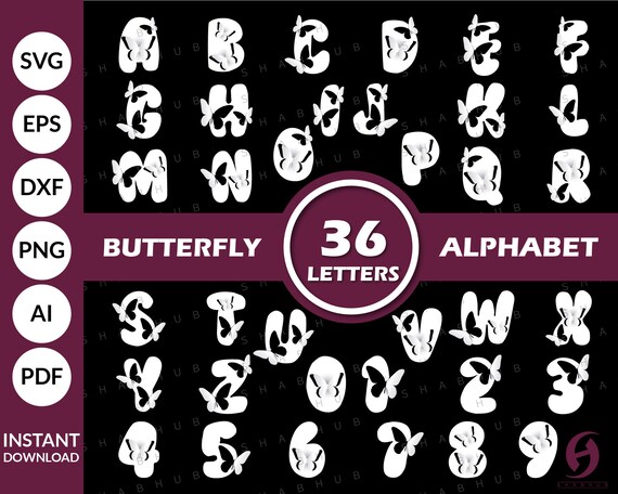 Free Free 107 Butterfly Alphabet Svg SVG PNG EPS DXF File