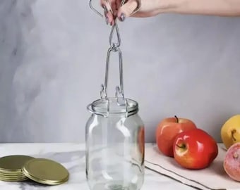 Metal glass jar tongs. Jar lifting grip. Vintage Ukraine. Aluminum device for sterilizing jars. Accessory for preservation + surprise gift