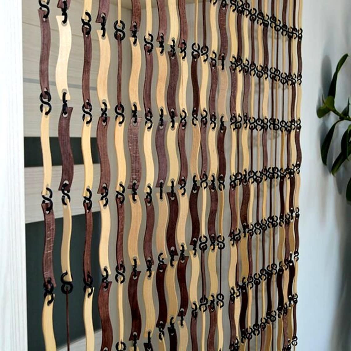 Cortinas de madera hechas a mano decorativas para puertas Etsy