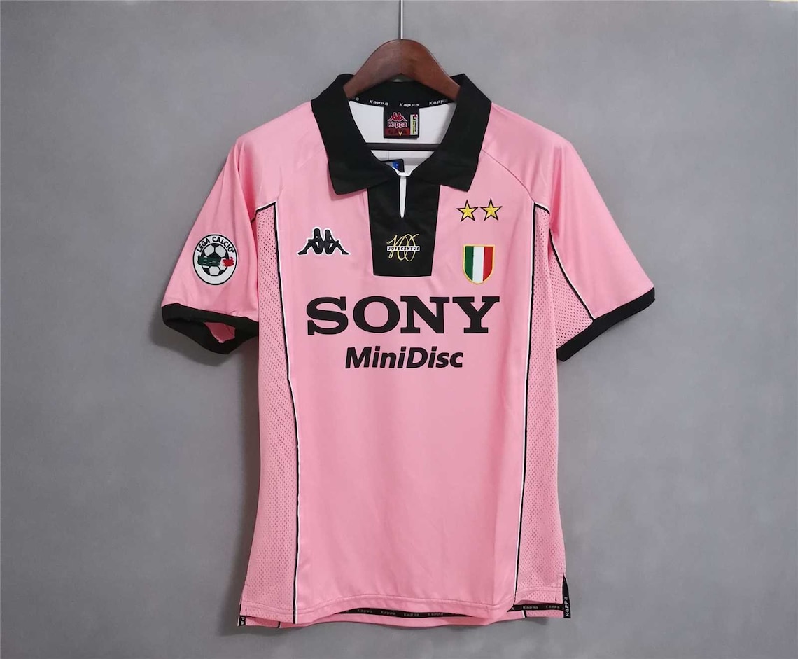 Juventus 199798 Zidane 21 Retro Jersey Away Shirt Pink Etsy