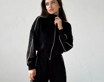 Women Vintage Suit, 80s,90s Suit Set, Two Piece Suit, Sweater and Pants, Casual Suit, Sport Wear