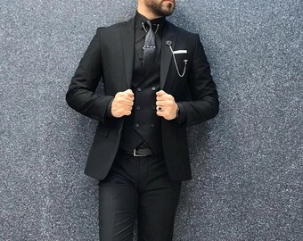 Buy Black Wedding Suit Online In India 