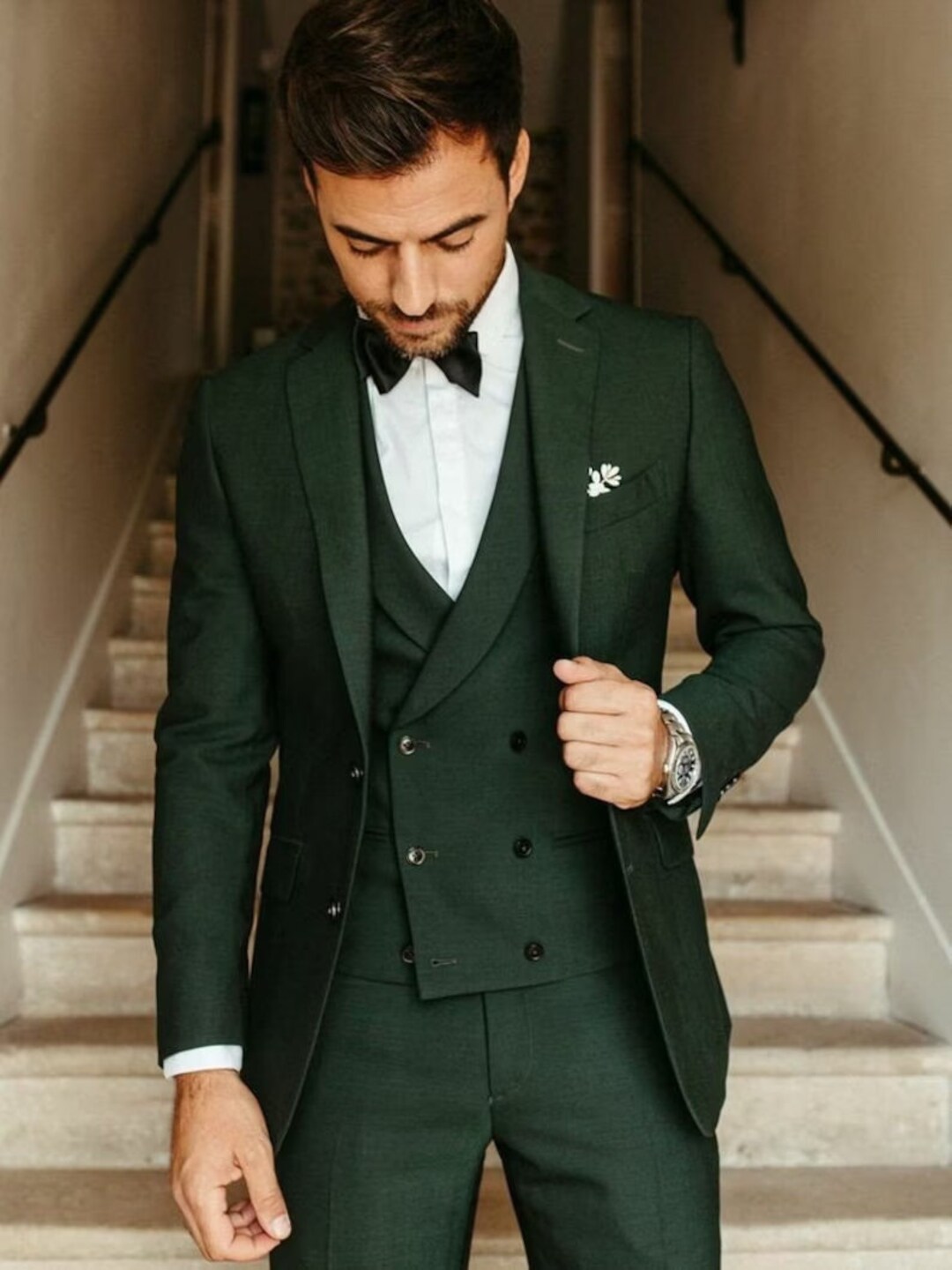 Green Suit 3 Piece Two Button Slim Fit Men Suit Prom Suit - Etsy