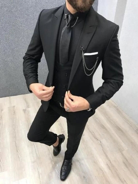 Men Suits 3 Piece Suits for Men One Button Slim Fit Suits - Etsy Hong Kong