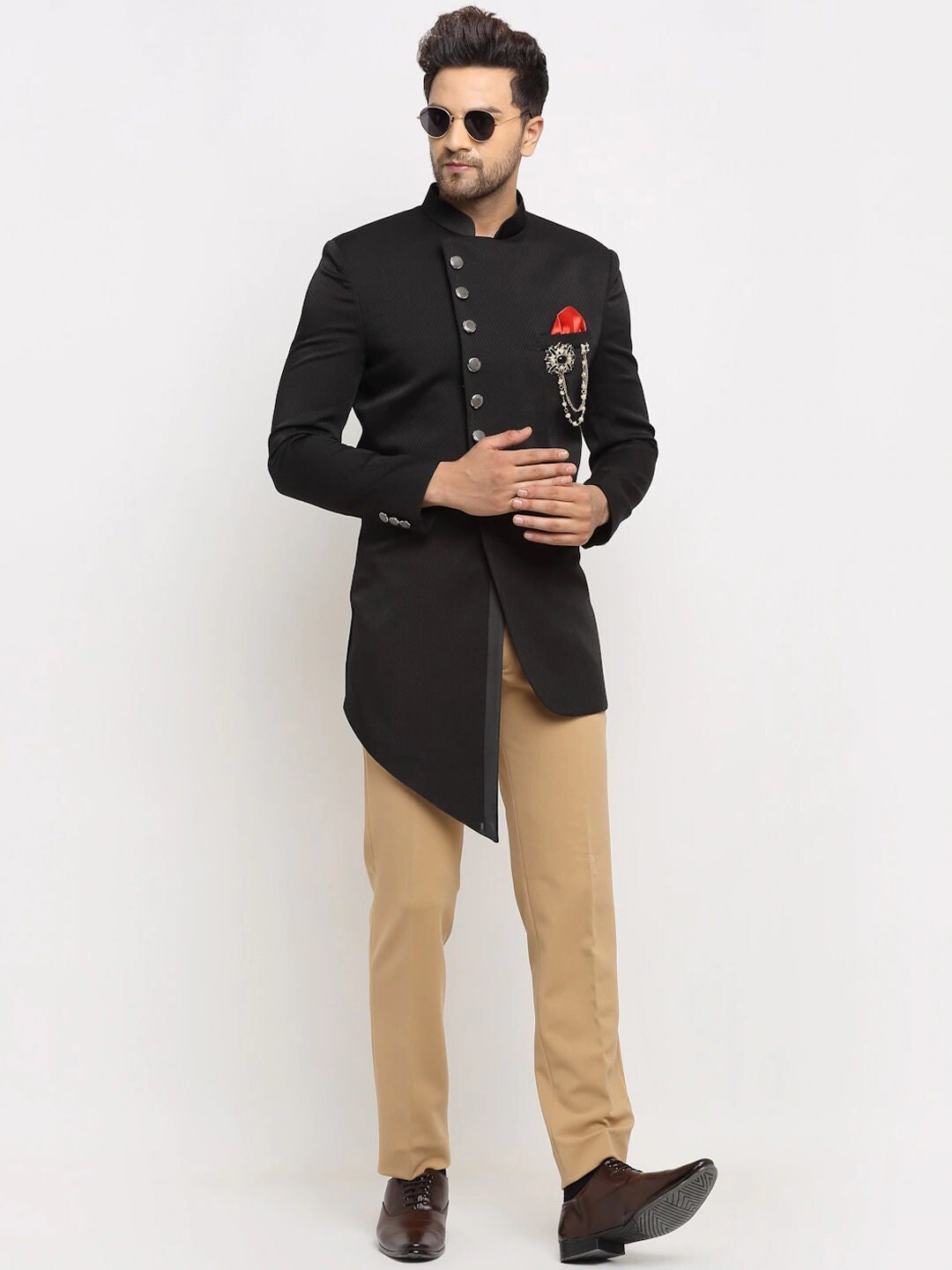 Black Sherwani Coat Pant 