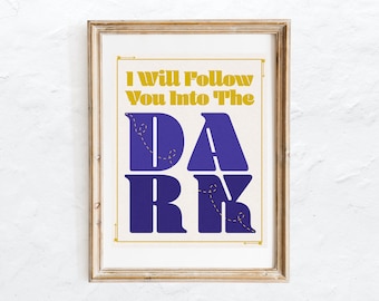 Impresión artística lírica de Death Cab for Cutie, 16 x 20 (impresión digital)