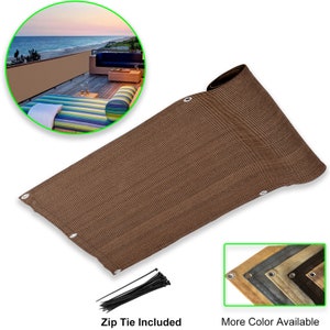Eden’s Decor 30 pouces de hauteur Personnalisé Balcon Confidentialité Écran Couverture Brown Mesh Pare-brise pour Backyard Deck, Patio, Balcon