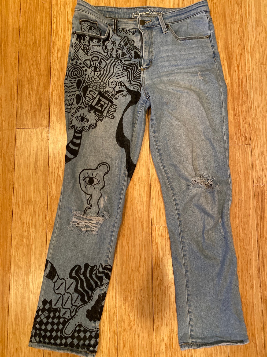 Custom Designed Jeans - Etsy