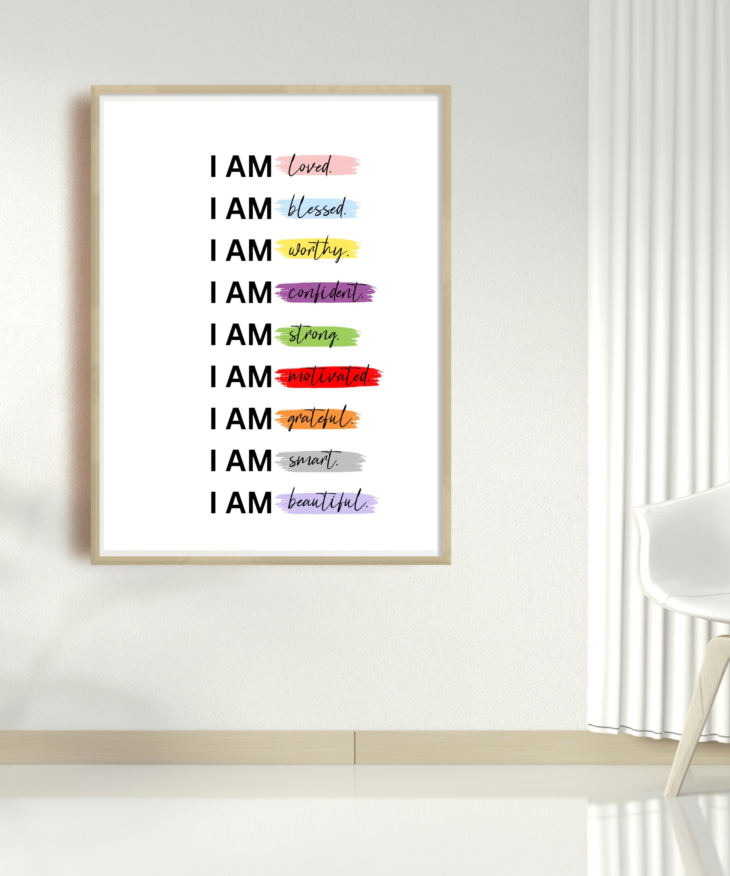 Positive Affirmation Wall Art Printables, Wall Arts Digital Prints - Etsy