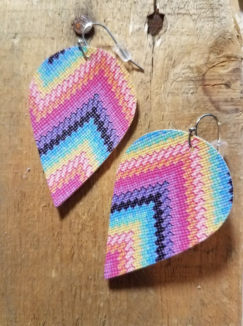 Chevron teardrop earrings