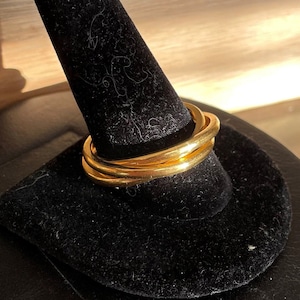 24K Pure Solid Gold Hand Forged Trinity Rolling Ring_MADE TO ORDER