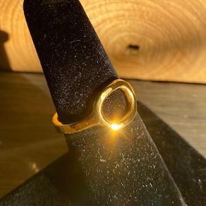 24K Pure Solid Gold Hand Forged Open Loop Ring_MADE TO ORDER