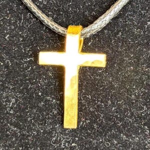 24K Pure Solid Gold Hand Forged Cross Pendant
