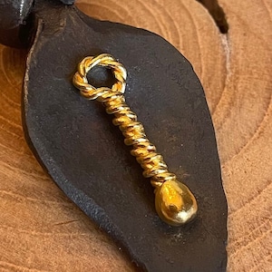 24K Pure Solid Gold Hand Forged Twist on Twist Pendant_MADE TO ORDER