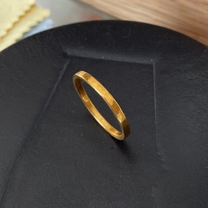 24K Pure Solid Gold Hand Forged Stacker or Standalone Ring_MADE TO ORDER