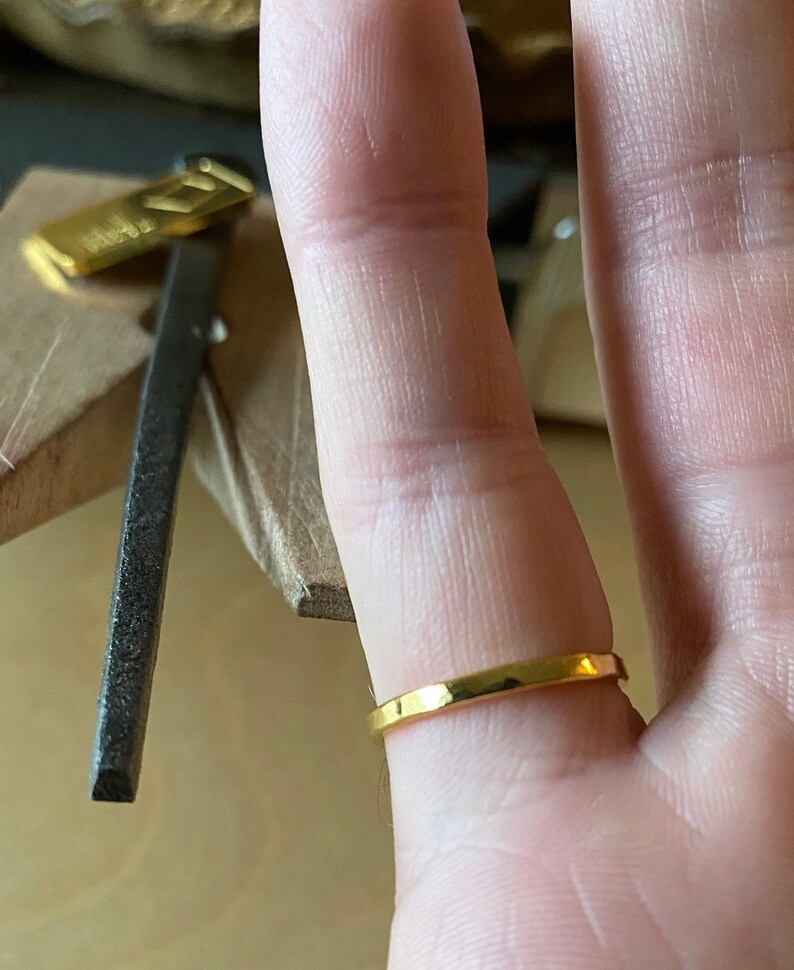 24K Pure Solid Gold Stacker or Standalone Hand Etsy