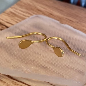 24K Pure Solid Gold Hand Forged Hammered Drop Earrings