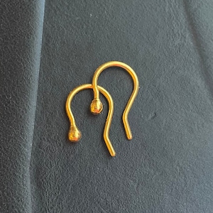 24K Pure Solid Gold Hand Forged Earrings
