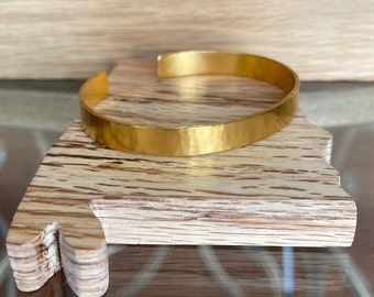 24K Pure Solid Gold Hand Forged Cuff Bracelet_MADE TO ORDER