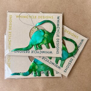 Upcycled Aluminum Can Dinosaur Ornament – Hand-Painted Dino Decor