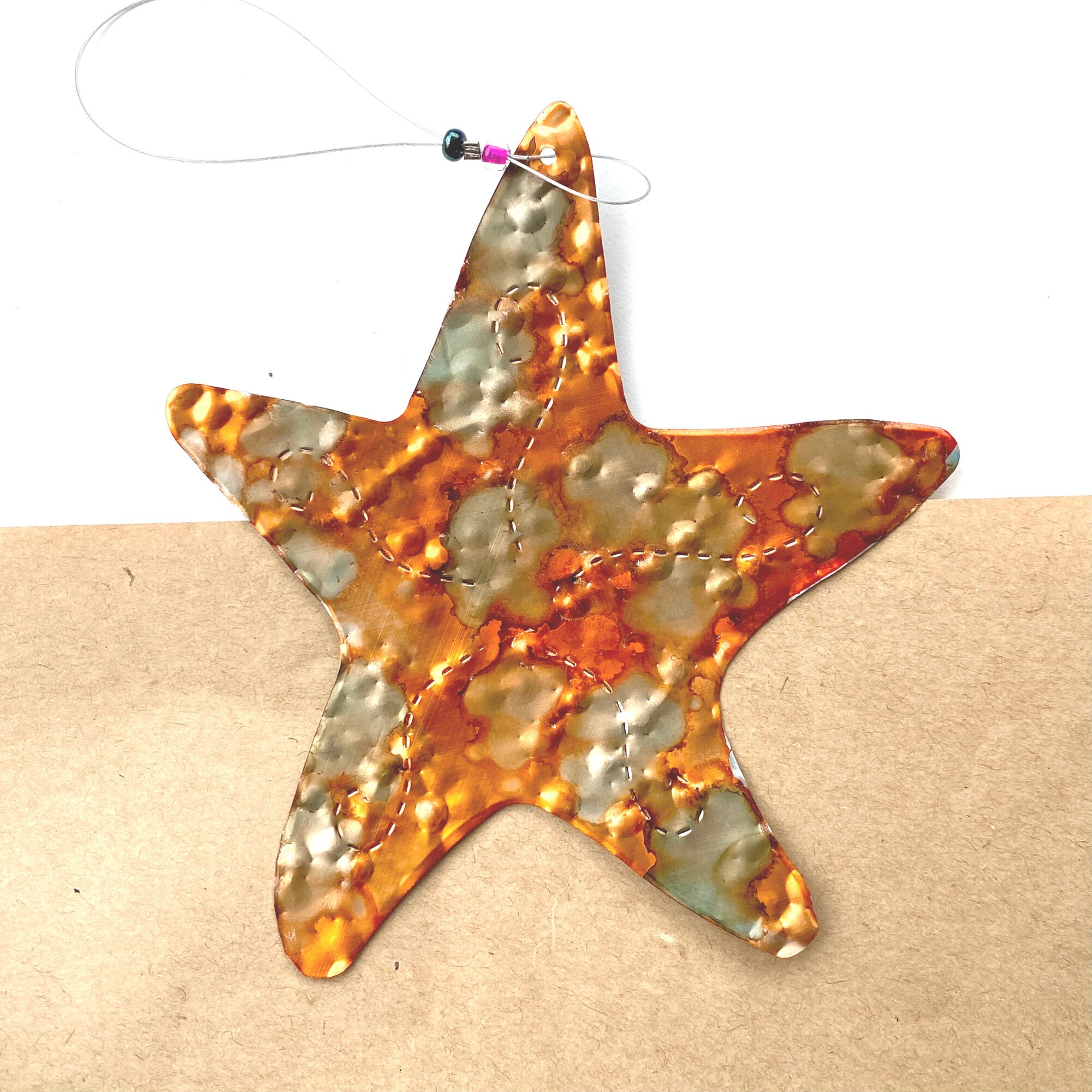 STARFISH Christmas ornament recycled aluminum can ornament Etsy