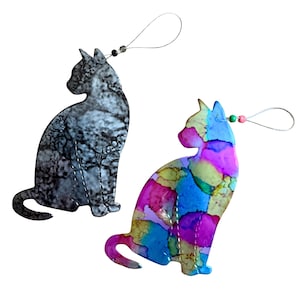 Upcycled Cat Ornament - Recycled Aluminum Can, Cat Lover Gift
