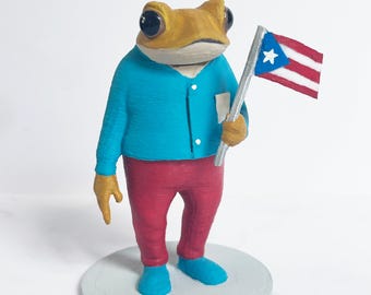 Sapo Concho Figurine | 3D Printed Handpainted Puerto Rican Art