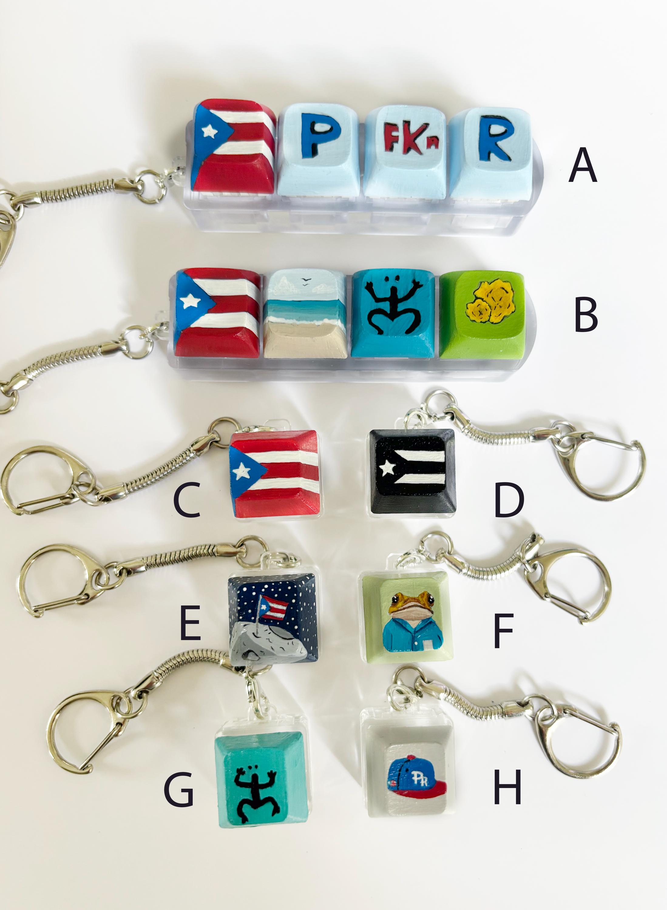 Puerto Rico Themed Keyboard Keycap Keychain | Stress Relief Fidget Toy ...