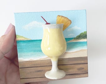 Mini lienzo 3D - Piña Colada / Caballete incluido