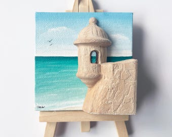 Mini lienzo 3D - Garita / Caballete incluido