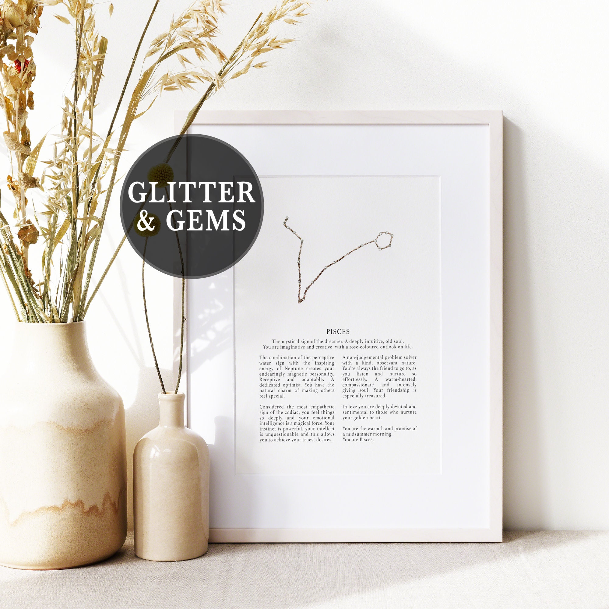 Pisces Star Sign Print / Zodiac Wall Art / Constellation A5 ...