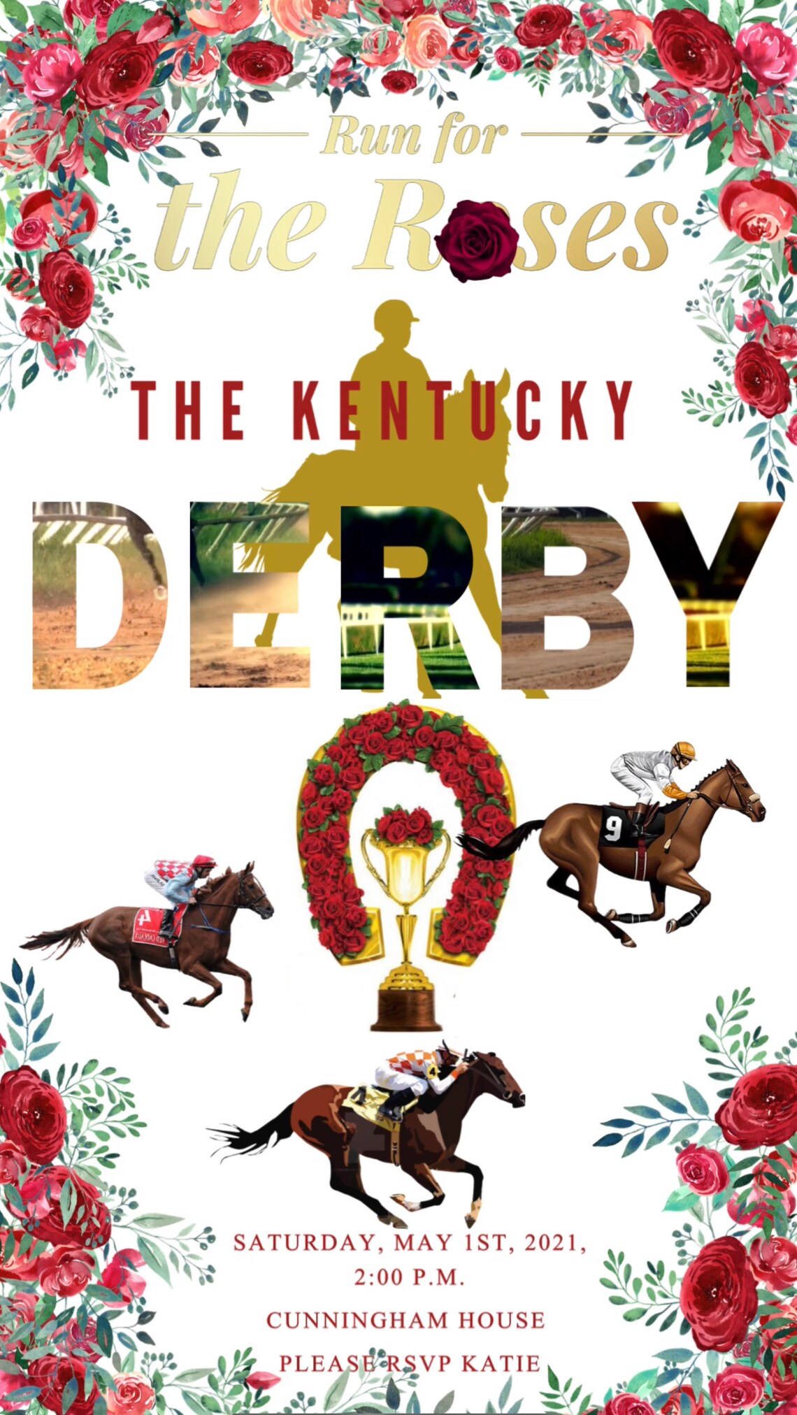 Kentucky Derby Invitation Digital Video Evite Etsy