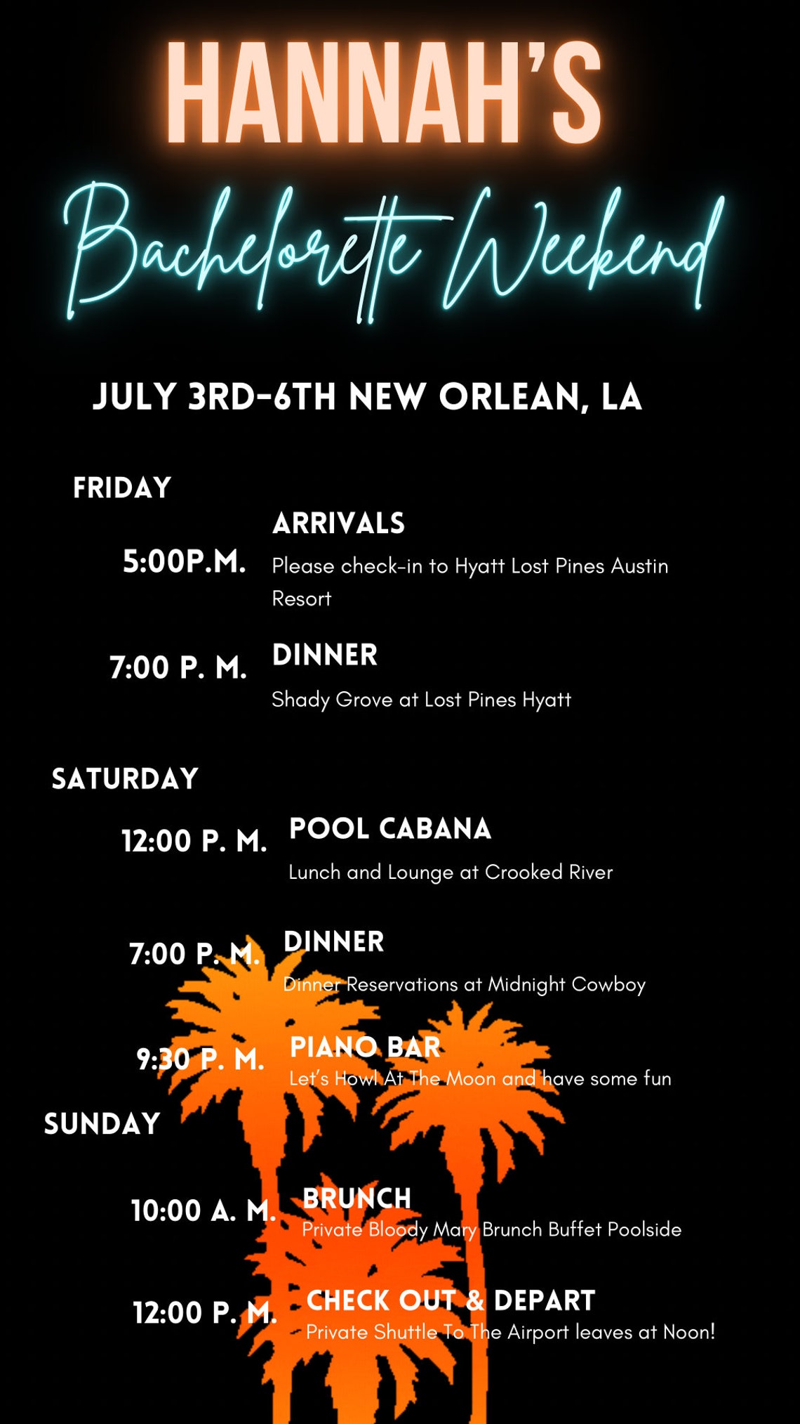 Weekend Itinerary Template Digital Schedule Wedding Weekend Etsy