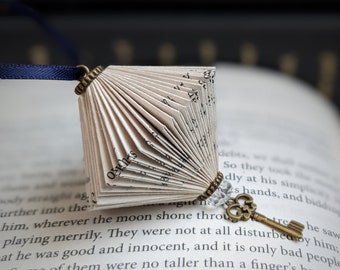 Folded book paper hanging ornament