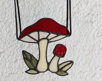 Stained Glass Mushroom Suncatcher